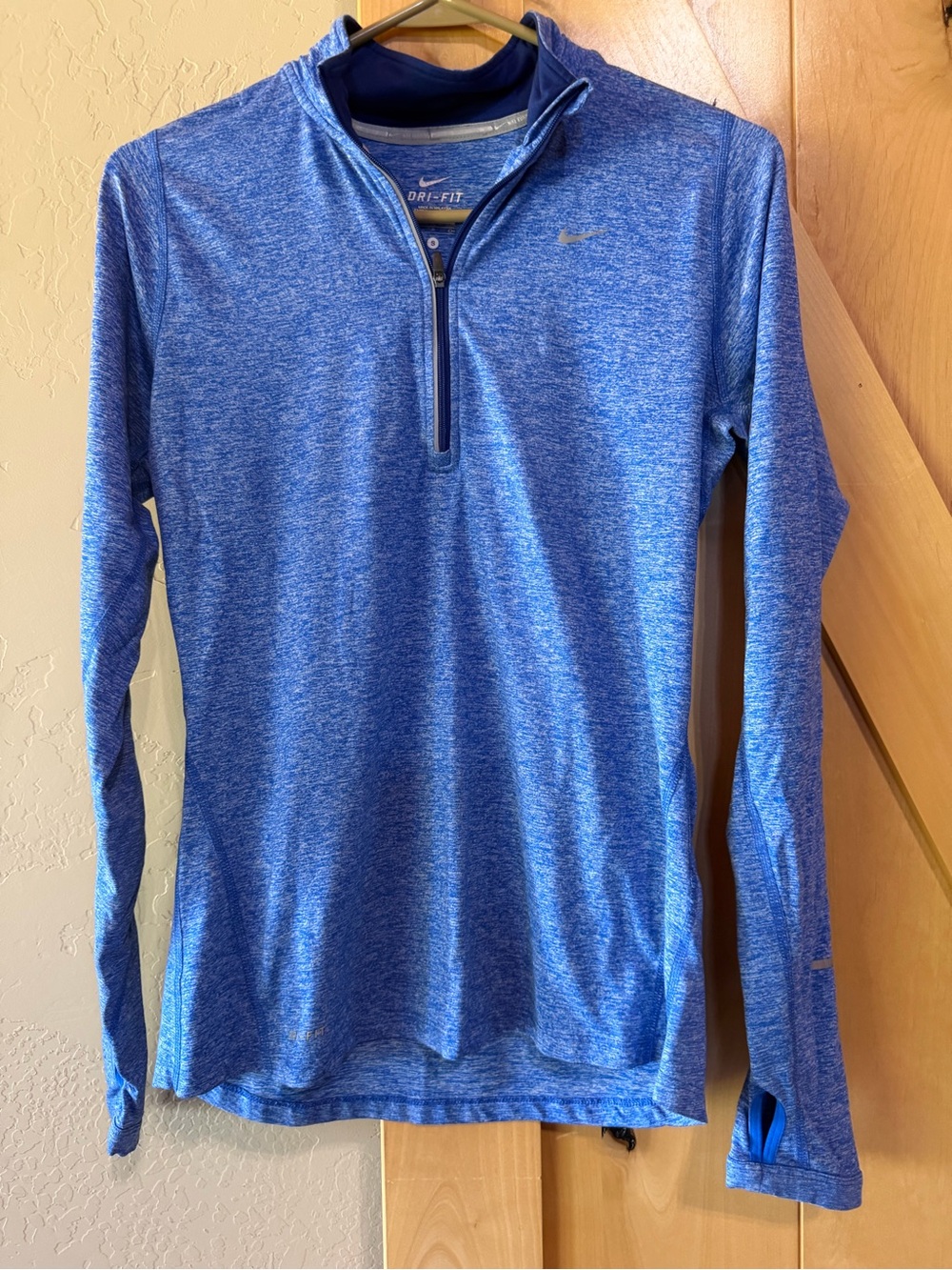 Nike Blue Heathered Dri-FIT Quarter-Zip Pullover